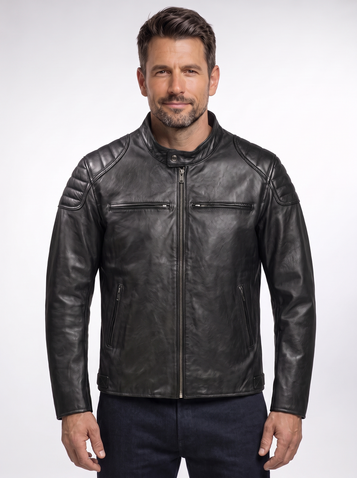 Chaqueta de Piel Firenze Negra brazos corregidos