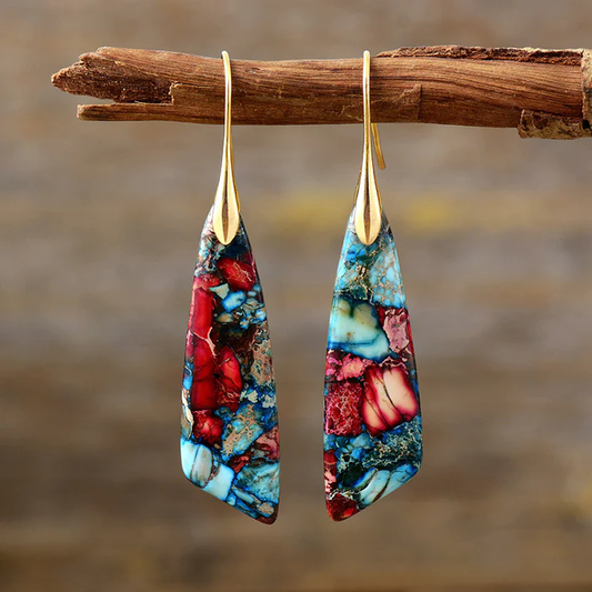 Pendientes Vintage Piedras de  Colores