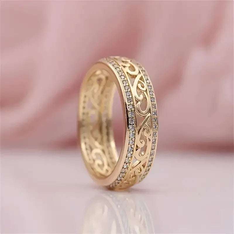 Anillo Hueco Pulido en Oro