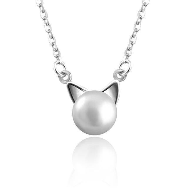 Conjunto Collar de Perla con Gato