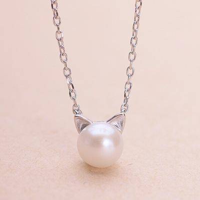 Conjunto Collar de Perla con Gato