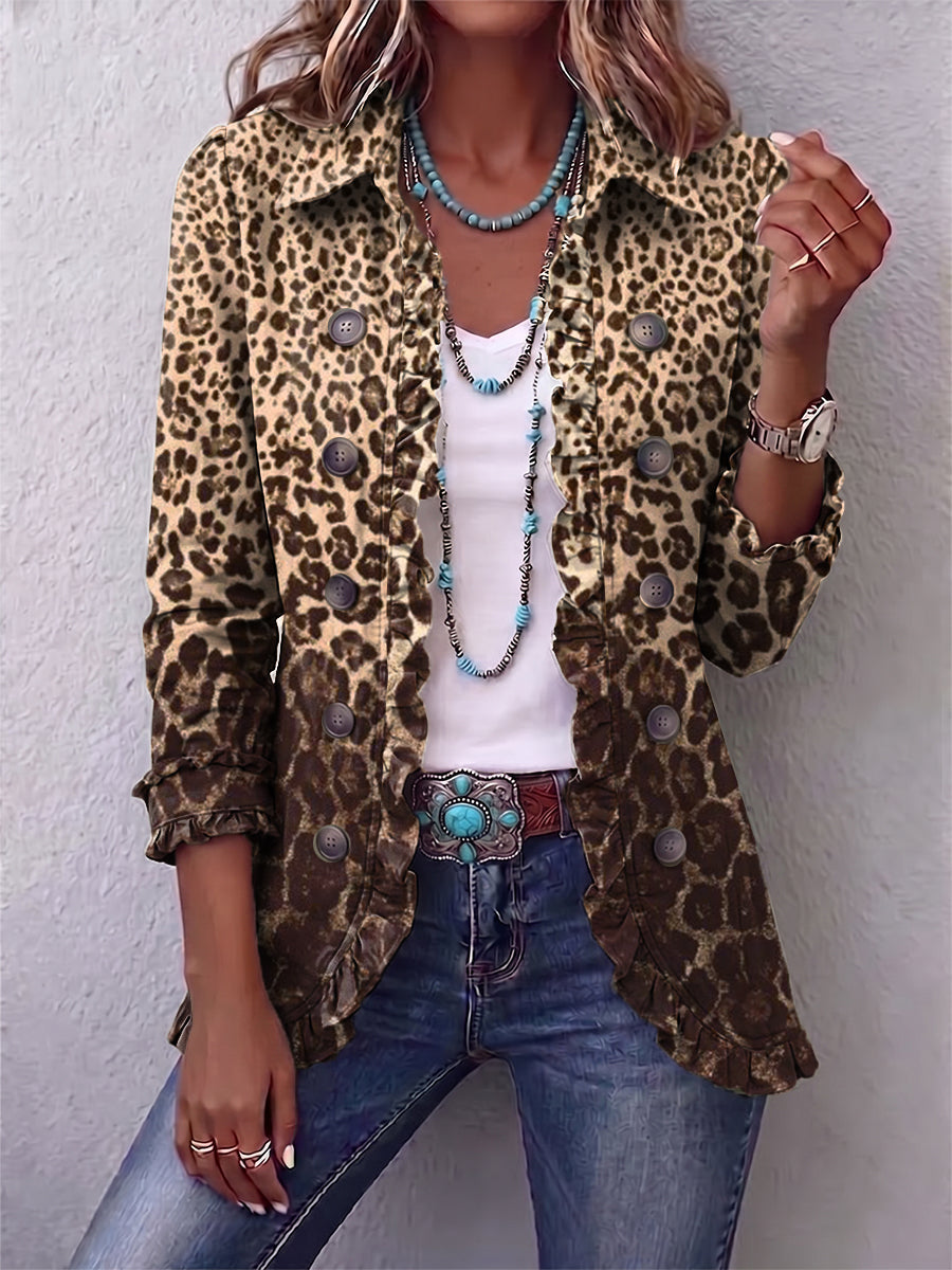 Belén | Chamarra leopardo con volantes