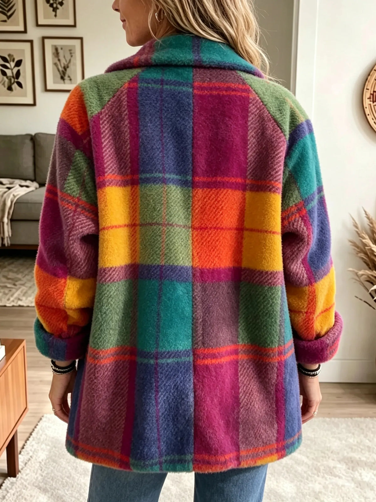 Claudette | Abrigo Arka de Cuadros Multicolor