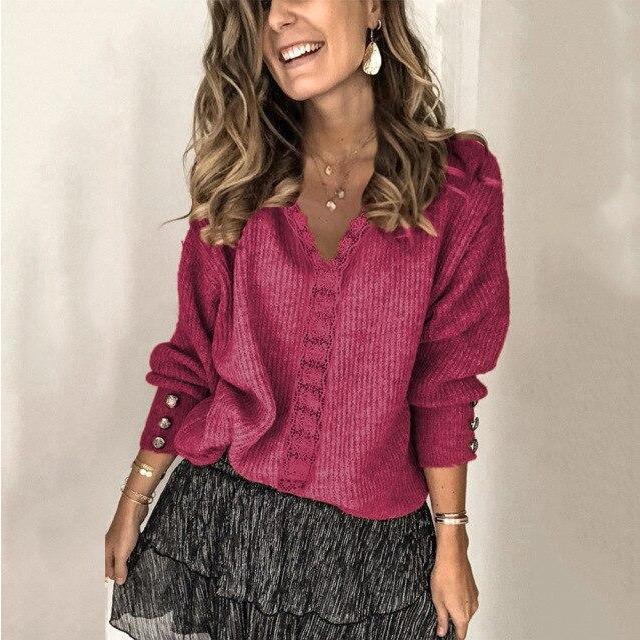 Jersey Elegante con Detalles de Encaje