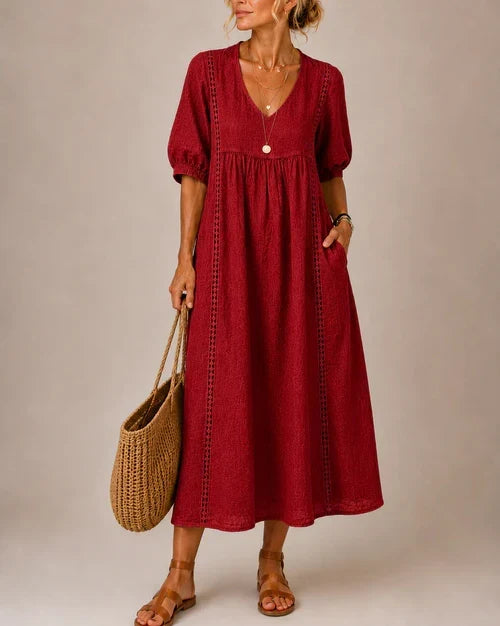 Sofi | Vestido midi de verano con encaje