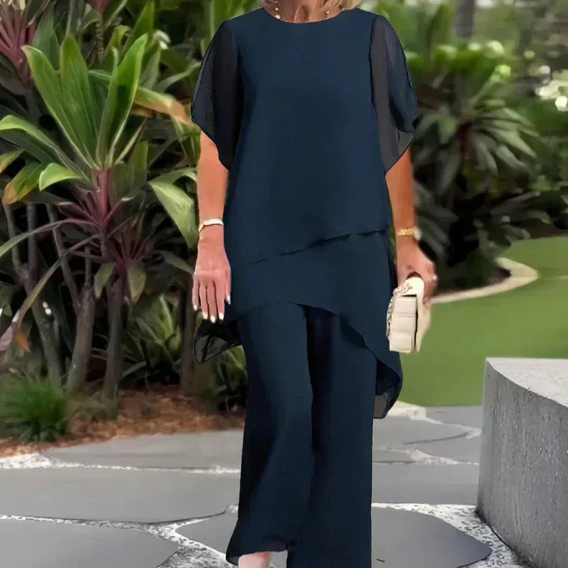 Encarna | Conjunto Top Irregular y Pantalón Ancho