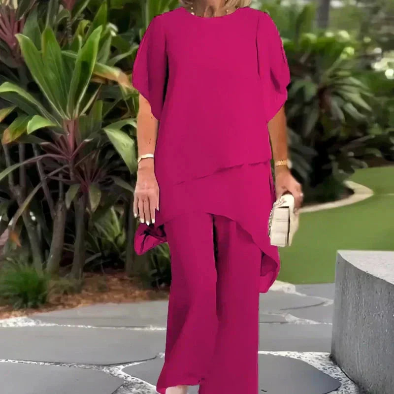 Encarna | Conjunto Top Irregular y Pantalón Ancho