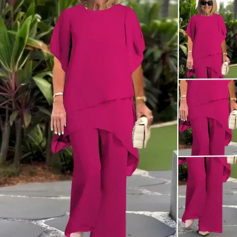 Encarna | Conjunto Top Irregular y Pantalón Ancho