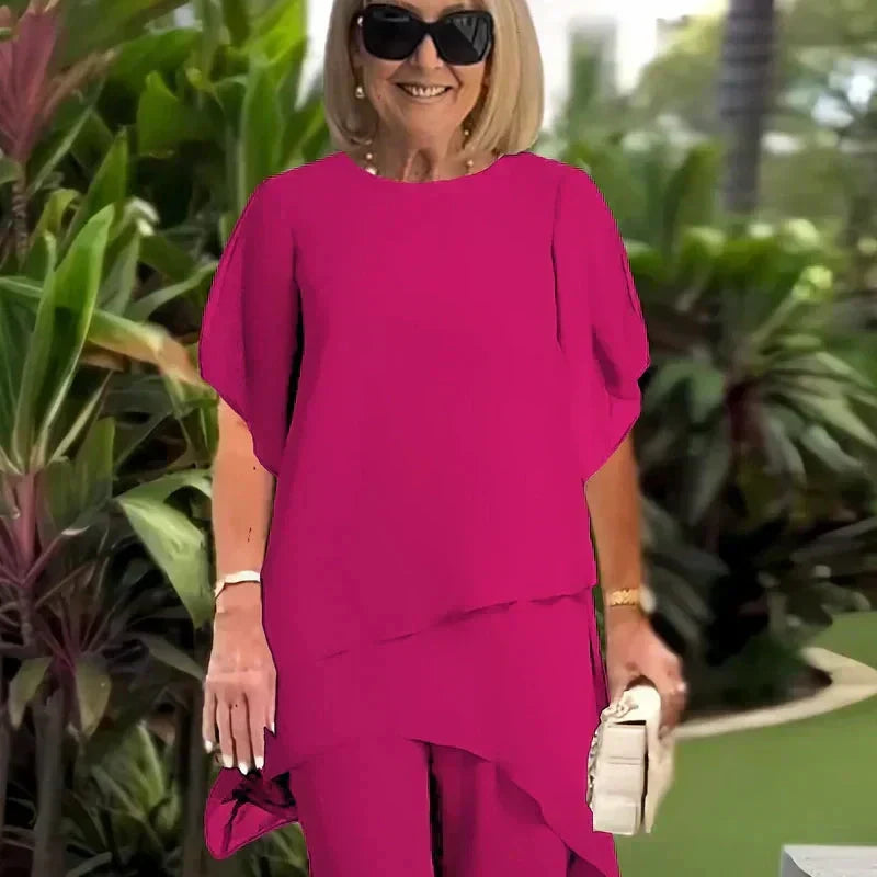 Encarna | Conjunto Top Irregular y Pantalón Ancho